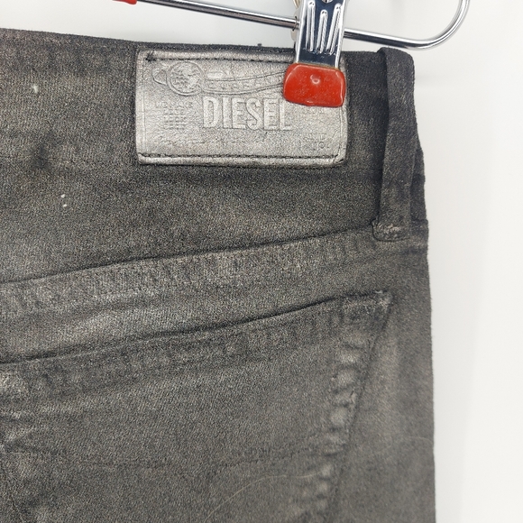 Diesel Diesel Womens Grupee-ne Super Slim Skinny Jean Gray Silver Size 24 - Picture 7 of 12